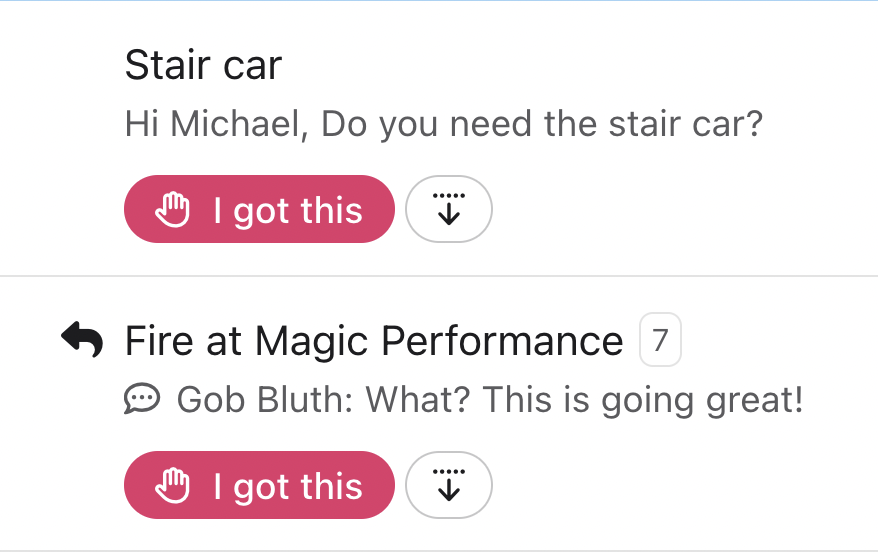 Use “I got this” to claim email